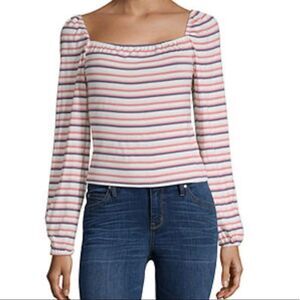 Sunset & Sixth Square Neck Long Sleeve striped XS
